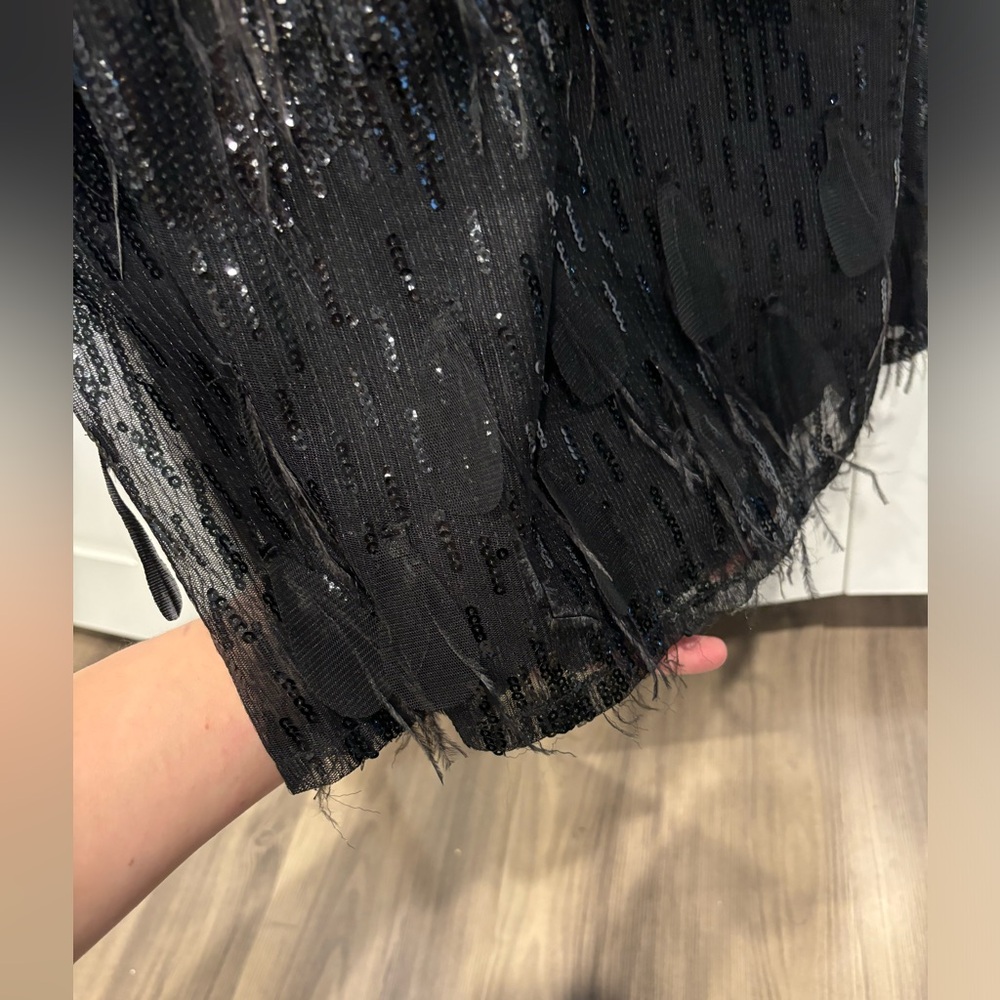 WORN ONCE - Black Plunge Sequin Dress - Picture 7 of 12